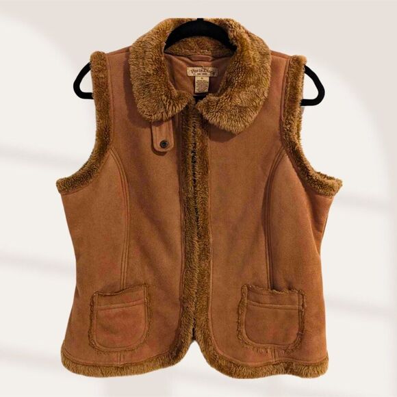{ Paris Blues } Faux Fur-Lined Suede Vest - Picture 2 of 3